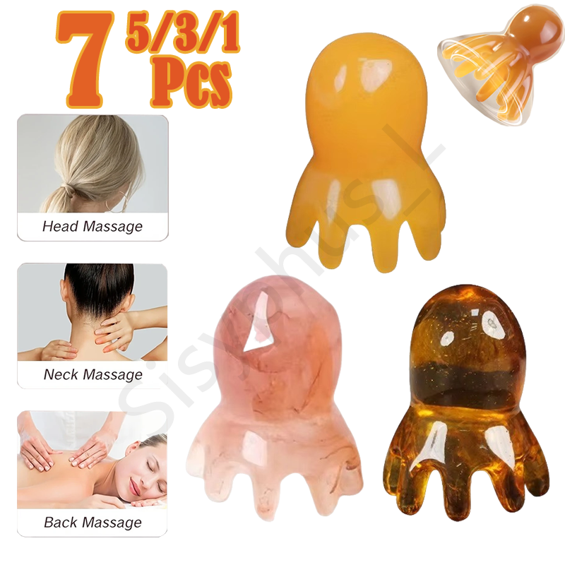 Health & Wellness Unlimited - Portable Resin Octopus Comb Solid Color