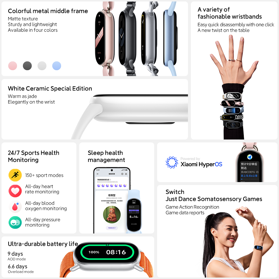 Xiaomi Mi Band 9 AMOLED Screen - огляд і ціна Health Wellness Bracelet