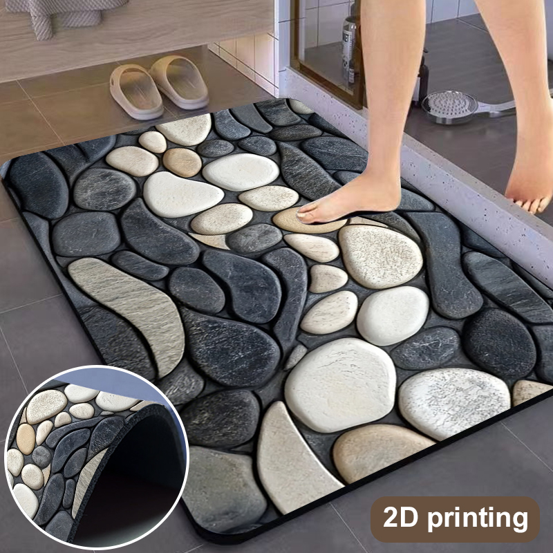 Pebble Pattern Diatomite Rug F - огляд і ціна Bamboo Bath Mat