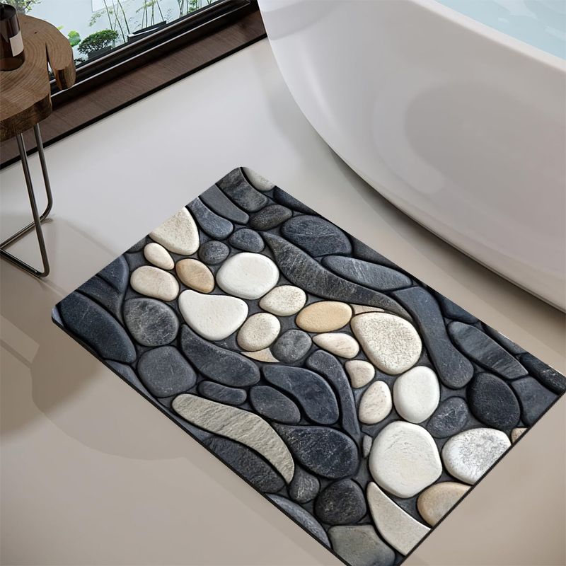 Pebble Pattern Diatomite Rug F - огляд і ціна Bamboo Bath Mat