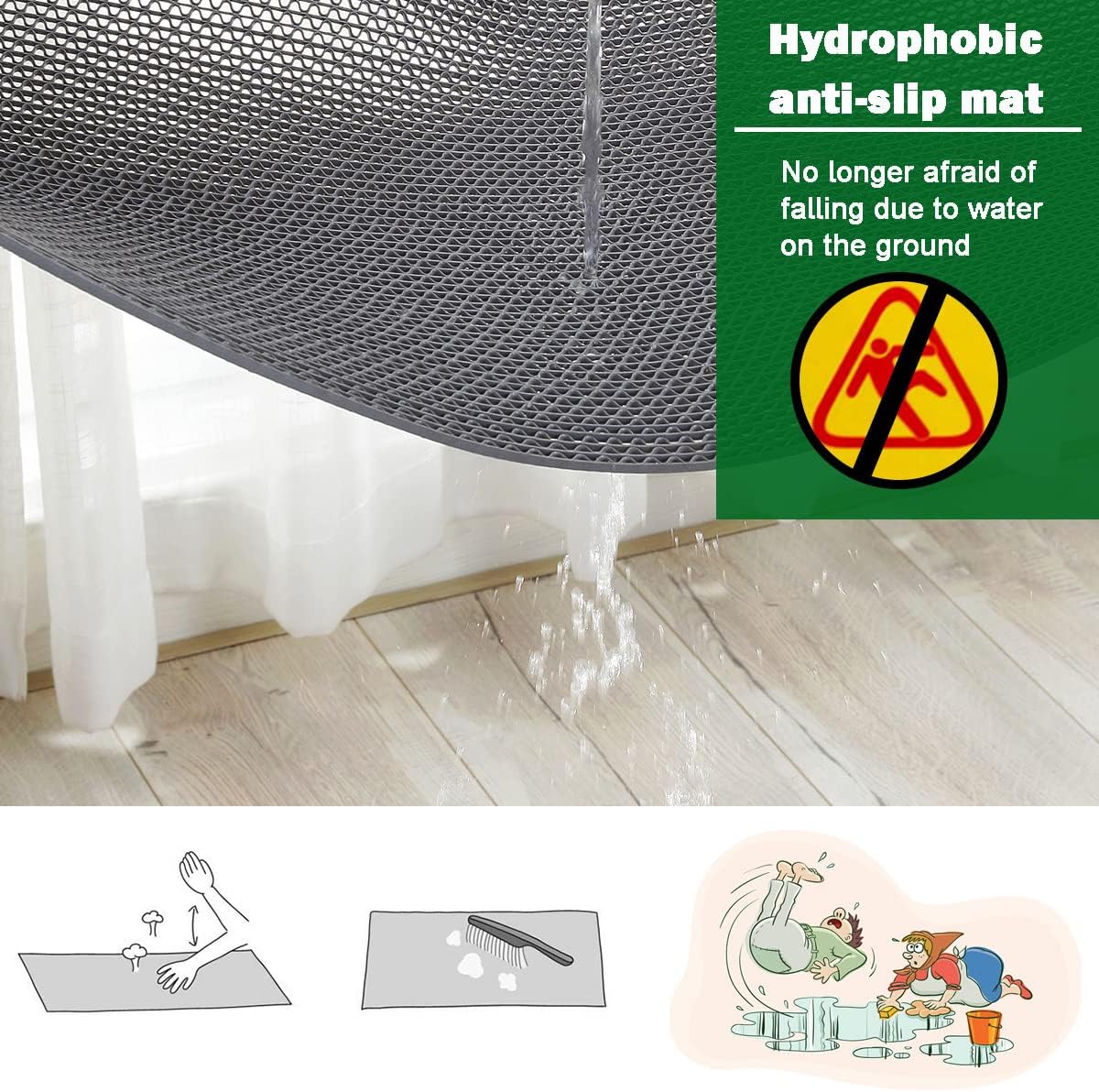 Minimalist Anti Slip Mat for B - огляд і ціна Bamboo Bath Mat